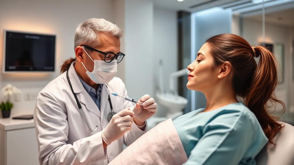 Aesthetic injectable treatment in a modern clinic